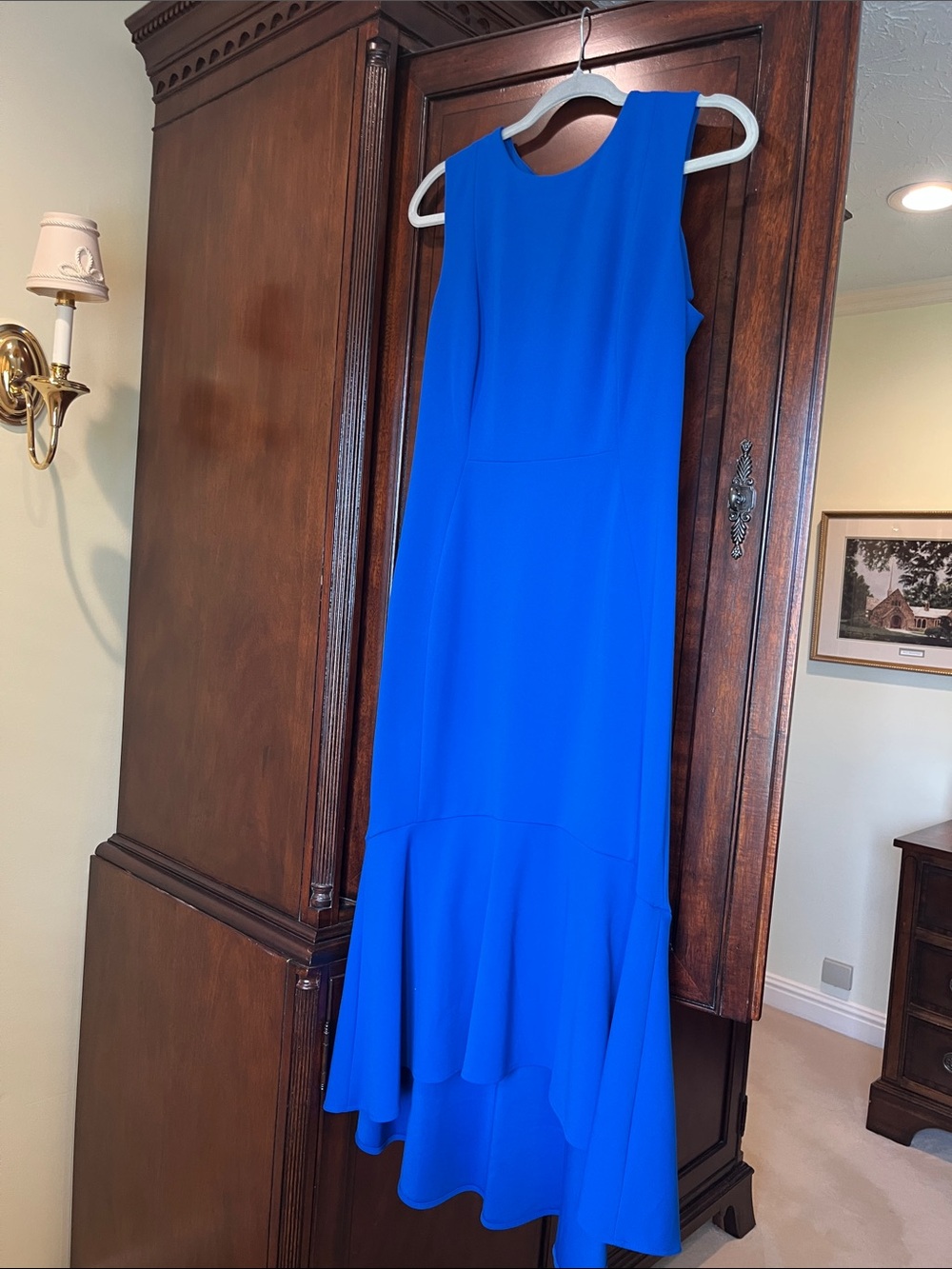 Calvin Klein NWOT Elegant Royal Blue Sleeveless High-Low Dress Size 10